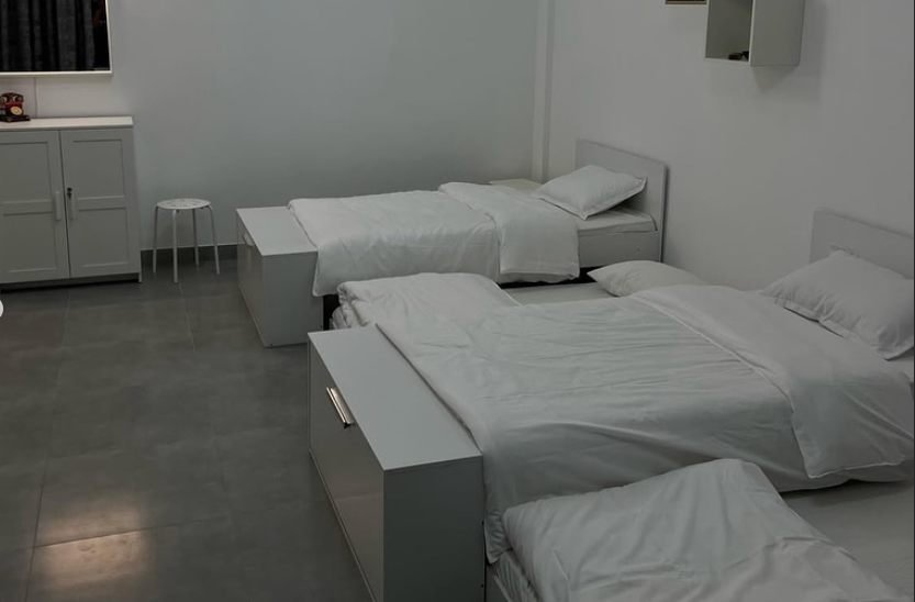 Family room with four beds