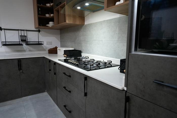 Kitchen stove and cabinetry detail