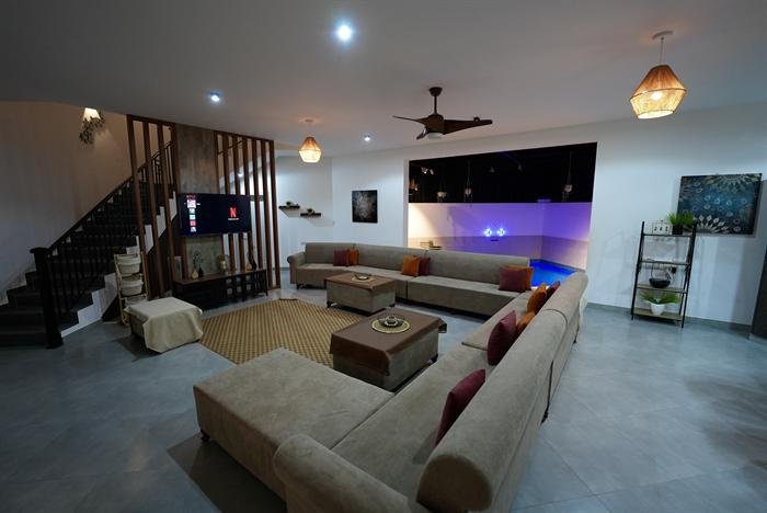 Living room with sofa and TV