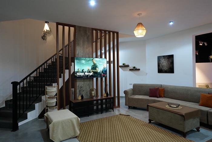 Family lounge with television